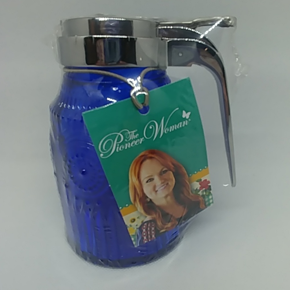 Pioneer Woman cobalt syrup dispenser